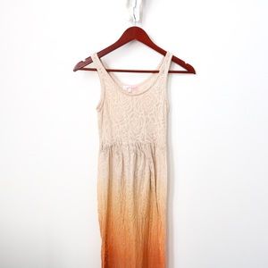 Saphia Ombré Cream & Orange Maxi Dress